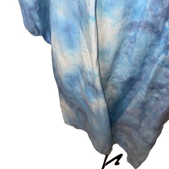 River Sky Womens Dress Size Medium Blue Linen Melody Off The Shoulder Tie Dye - Picture 5 of 7